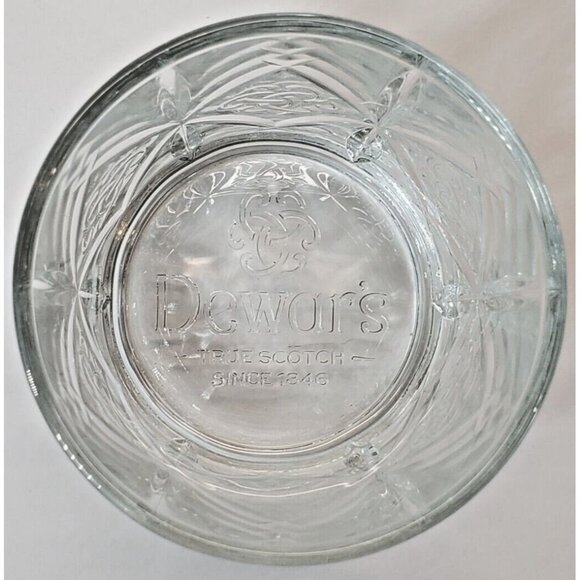 Dewar's True Scotch Old Fashioned Clear Whiskey Celtic Truth Knot Embossed Glass - Picture 3 of 7